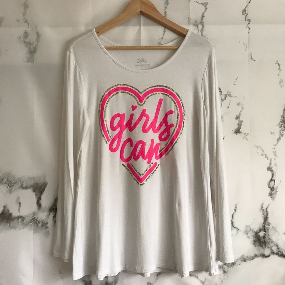 Justice Swing Tee "Girls Can" with Heart